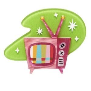 BNIB ERSTWILDER LIFE IN TECHNICOLOR BROOCH ATOMIC ABODE RETRO 5Os TV TELEVISION